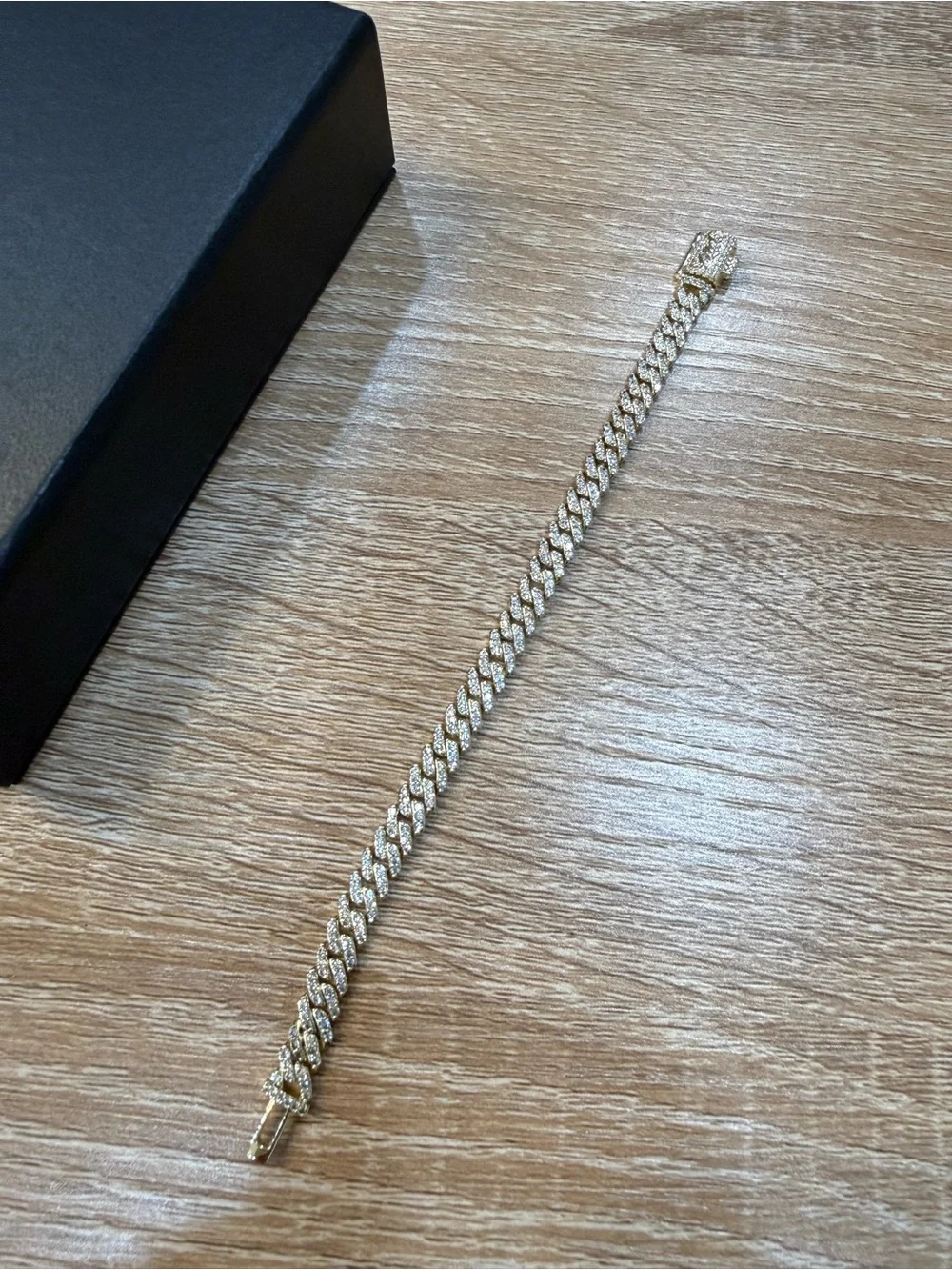 GLD | Micro Diamond Prong Cuban Bracelet (6”)